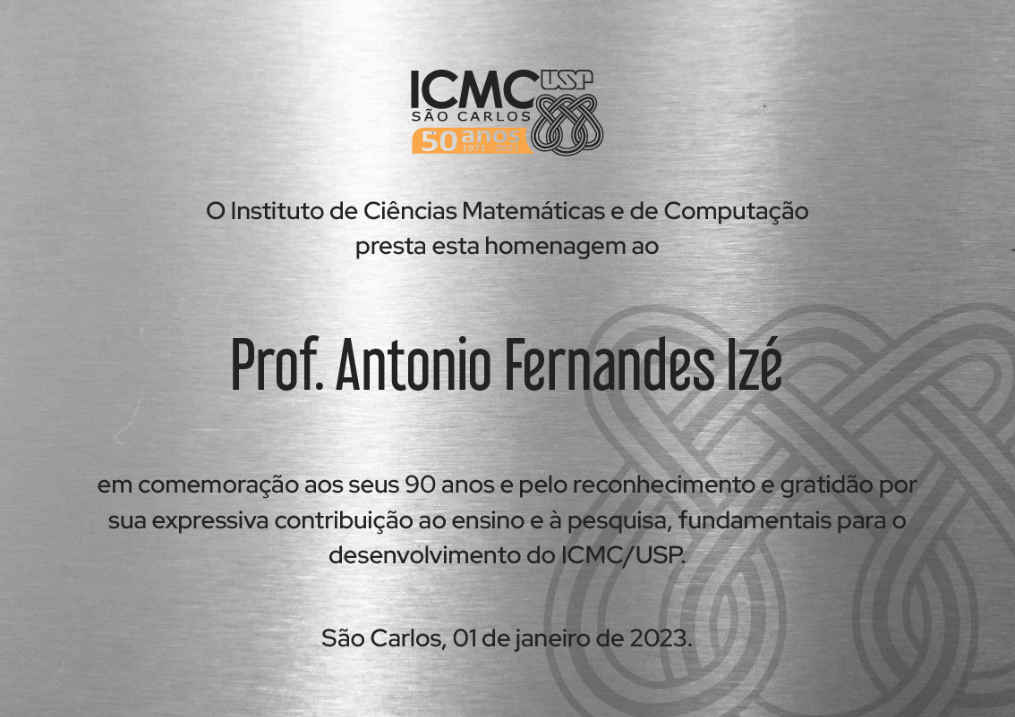 Placa homenagem Antonio Carlos Izé