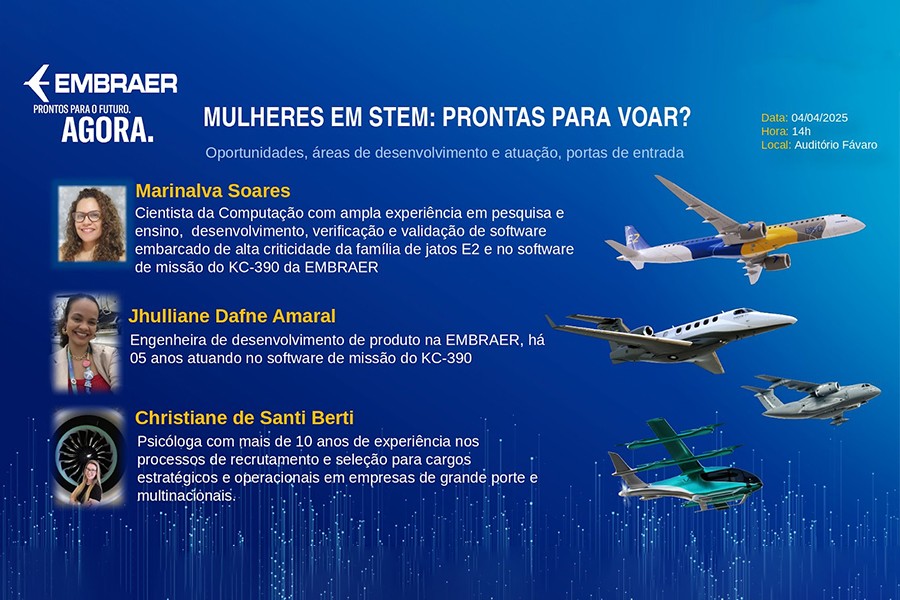 USP São Carlos recebe profissionais da Embraer para palestra sobre a participação feminina nas ciências exatas
